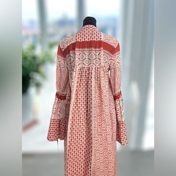 WARM NY 2017 Runway Bell Flare Sleeve Bohemian dress Size Small - Picture 8 of 16